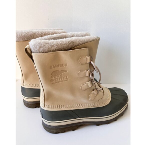 SOREL Men's Caribou Snow Boot Oatmeal Size US 17/ UK 16 - Picture 3 of 10